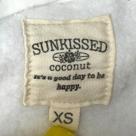 Sunkissed Coconut Hoodie Sweatshirt Womens XS Gray Oversized Cropped Sweatshirt - Picture 4 of 12